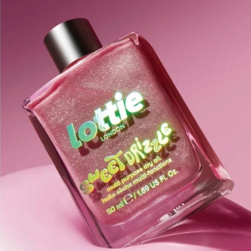 NEW Lottie London Sweet Drizzle Pink Shimmer Illuminating Body Oil Dry Oil 50ml